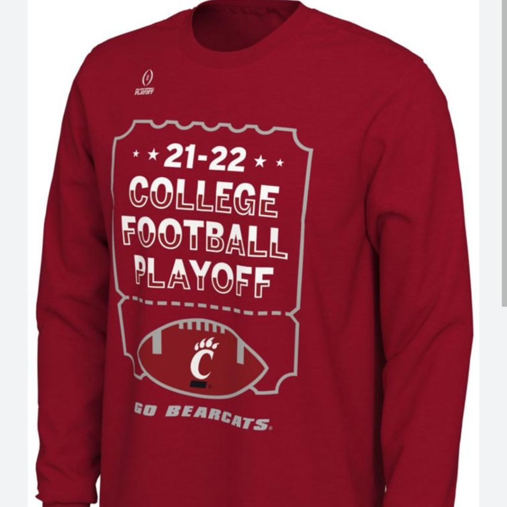 MENS CINCINNATI BEARCATS RED NIKE 2021 COLLEGE FOOTBALL PLAYOFF BOUND TEE